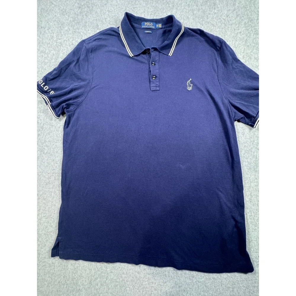 Polo Ralph Lauren Mens XL Classic Fit Navy Blue Polo 67 Short‎ Sleeve Shirt